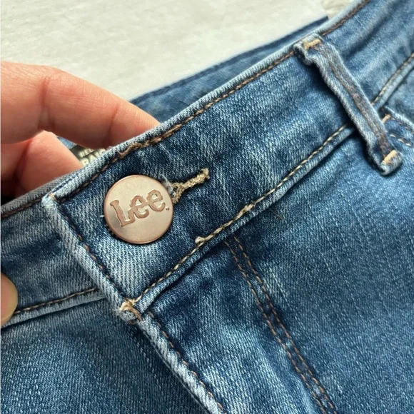 Lee Jeans Relaxed Fit Straight Leg High Rise Wash Blue Size M - Picture 11 of 12